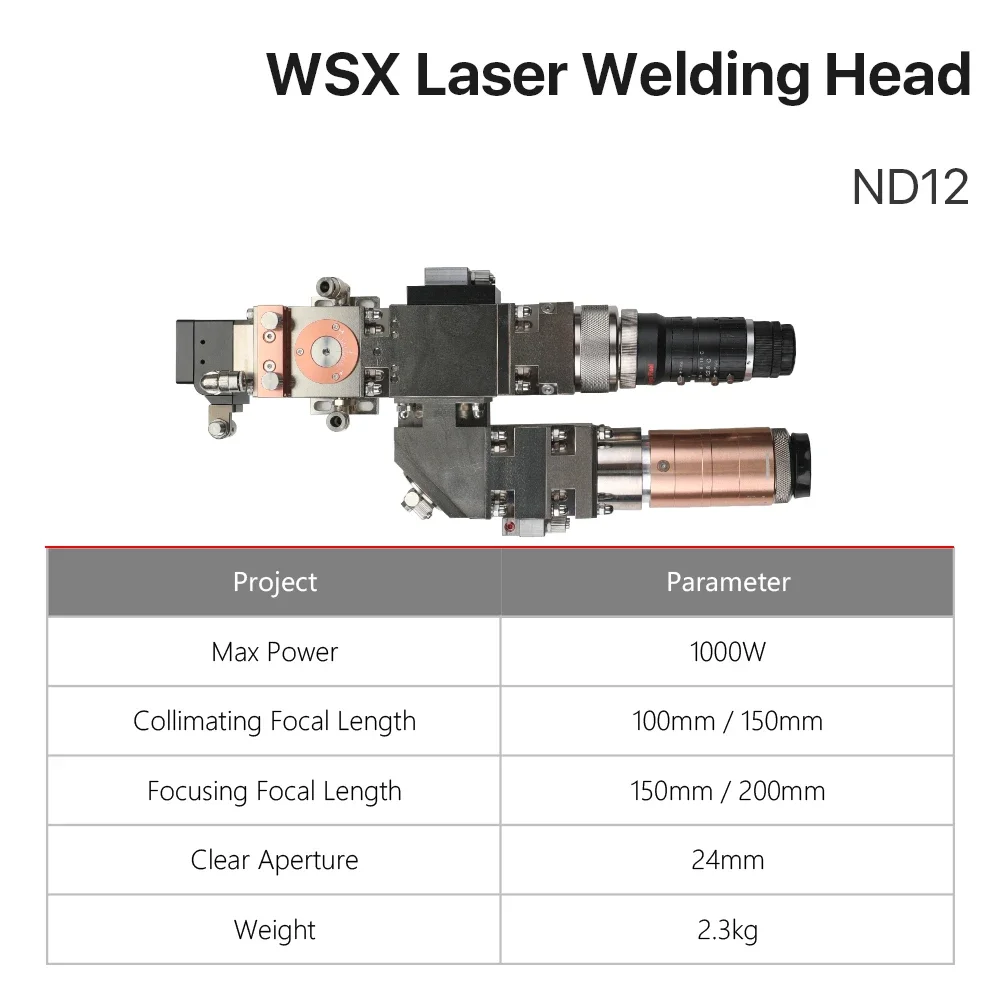 WSX 1KW ND12 testa di saldatura Laser potenza Laser massima 1000W con connettore QBH per saldatrice Laser a fibra