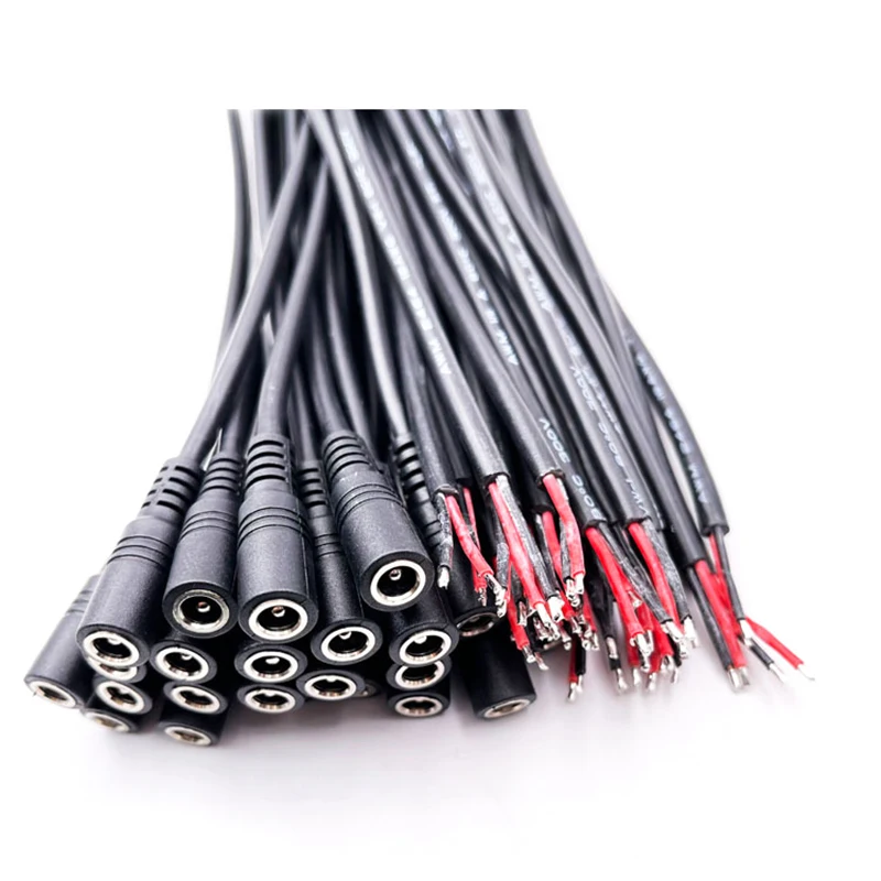 10PCS 5.5x2.1mm Plug DC Male Or Female Cable Wire Connector For 3528 5050 LED Strip Light