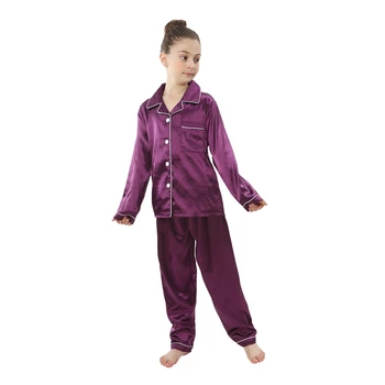 Christmas Pajamas for Boys Girls Red Green Gold Pijamas 2-13 Years Kids Sleepwear Children Satin Pyajams Toddler Silky Nightwear 5