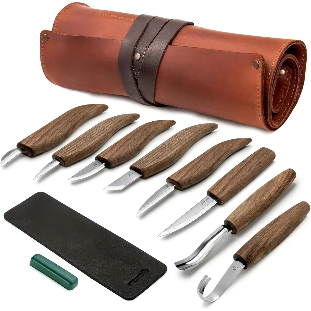 

Deluxe Wood Carving Kit S18X Wood Carving Knife Set Spoon Carving Tools Set Whittling Knives Kit Woodworking Kit Wood
