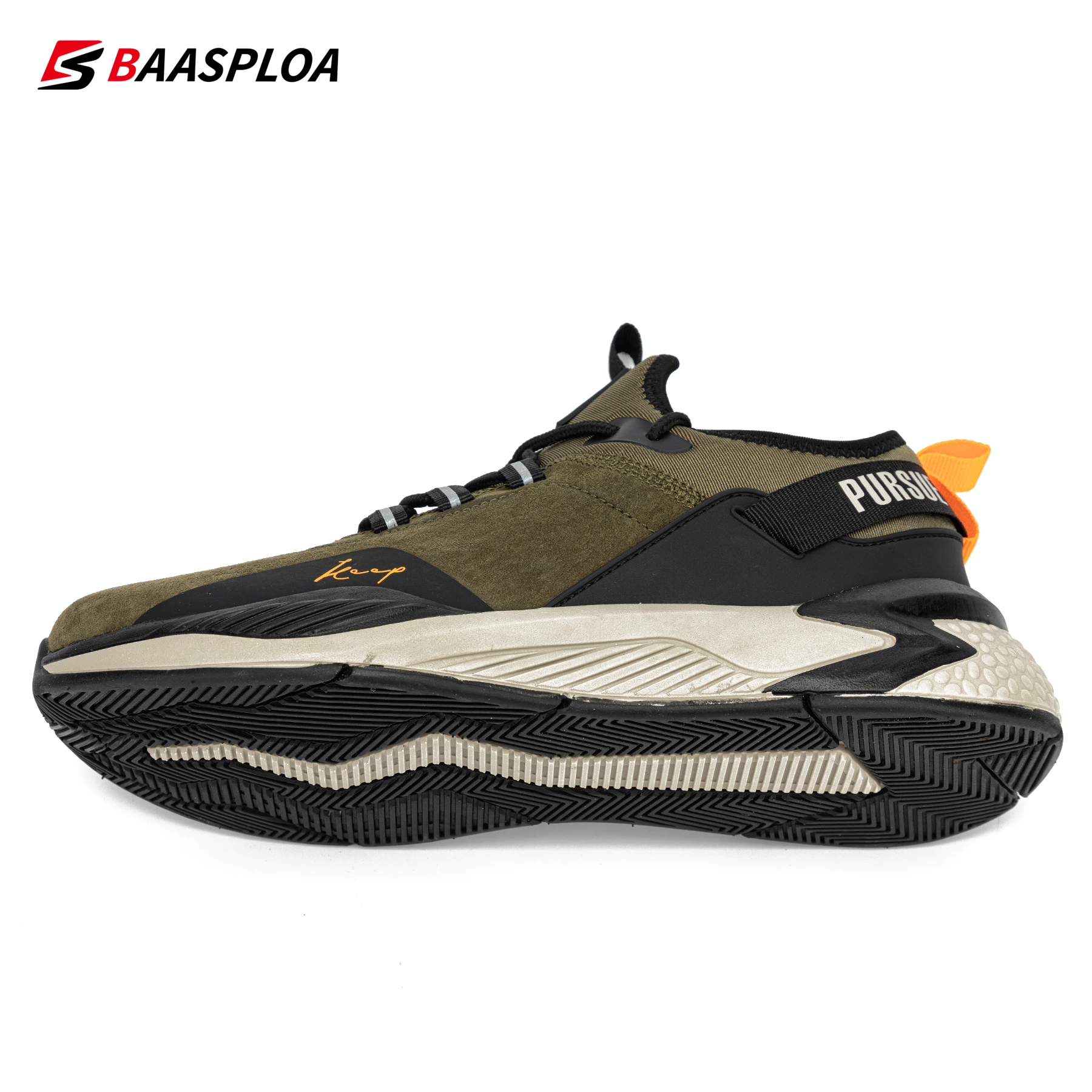 Baasploa New Men Running Shoes Non-slip Shock Absorption Lightweight Casual Shoes Waterproof Male Comfortable Sneakers for Men