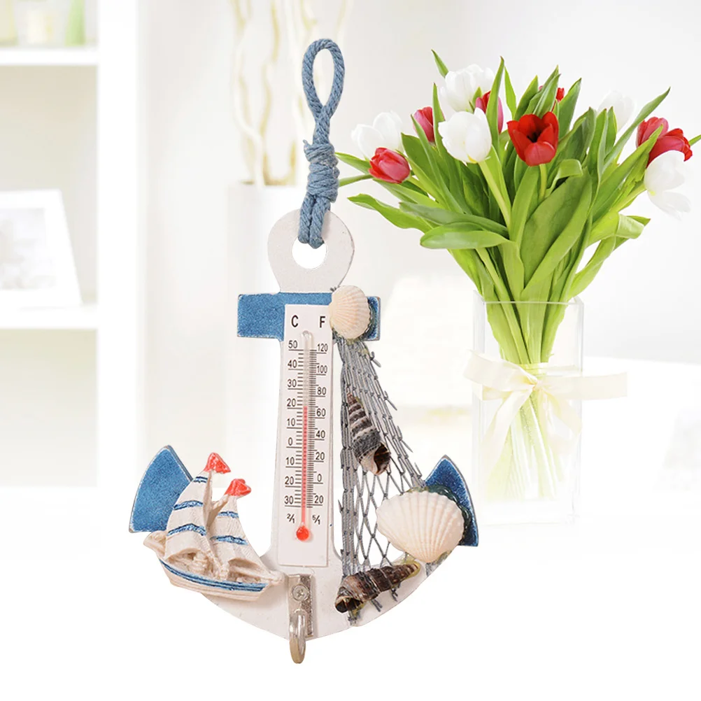 

2 pcs Temperature Gauge Hooks Hanging Ornaments For Home Decor Bedroom Wall Art Indoor Outdoor Nautical Decoration