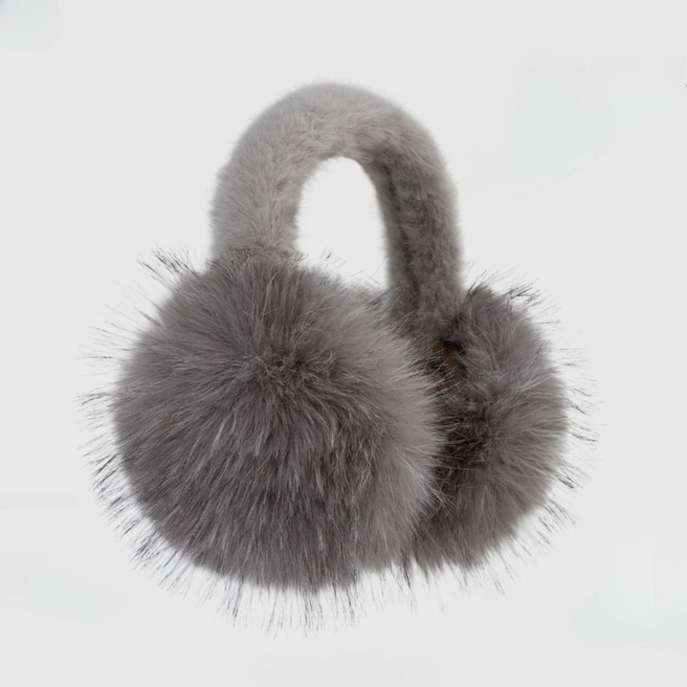 Women Winter Thick Warm Fur Earmuffs Cold Proof Fluffy Soft Plush Ear Warmers Autumn Winter Foldable Fashion Earmuffs Outdoor