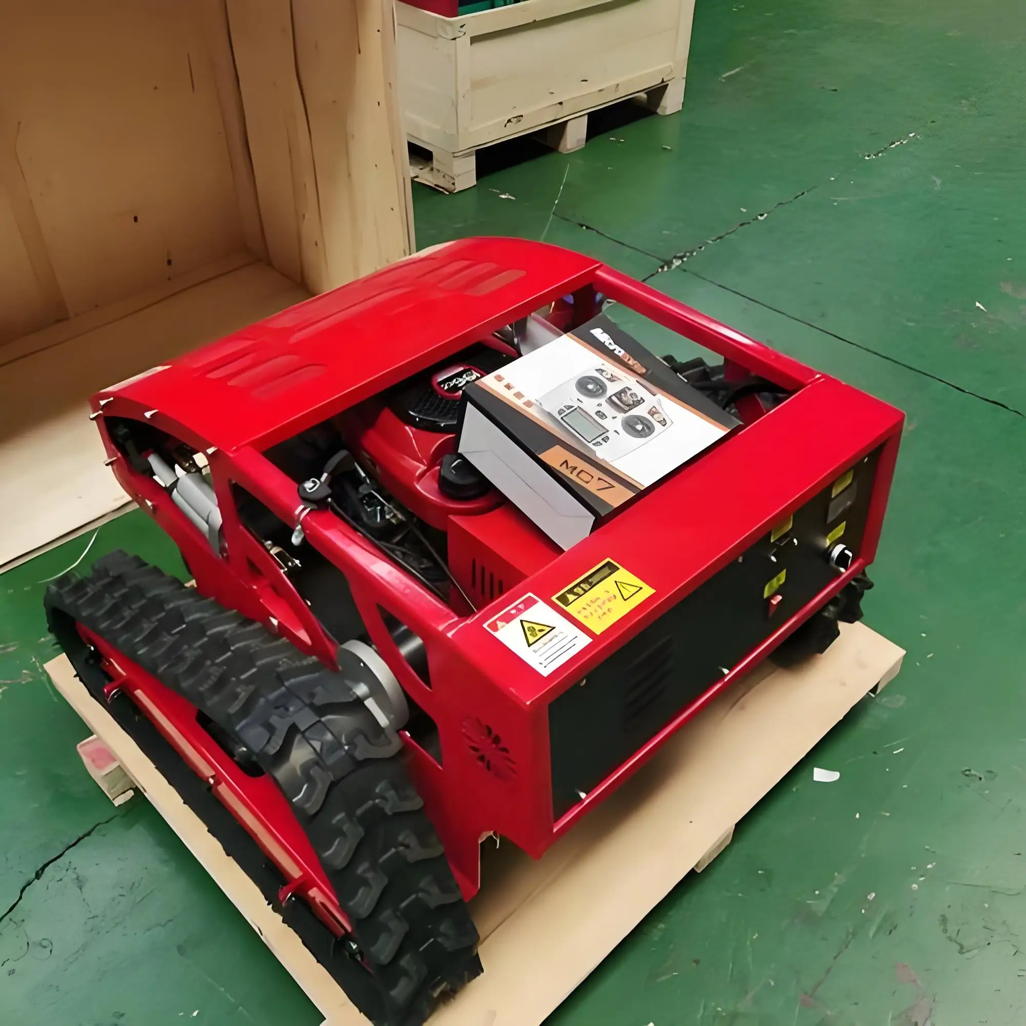 High-Electric Hybrid Trimmer Multi-Function Remote-Control Lawn Mower Lift Feature Crawler Weeding Machine Garden Farm Engine