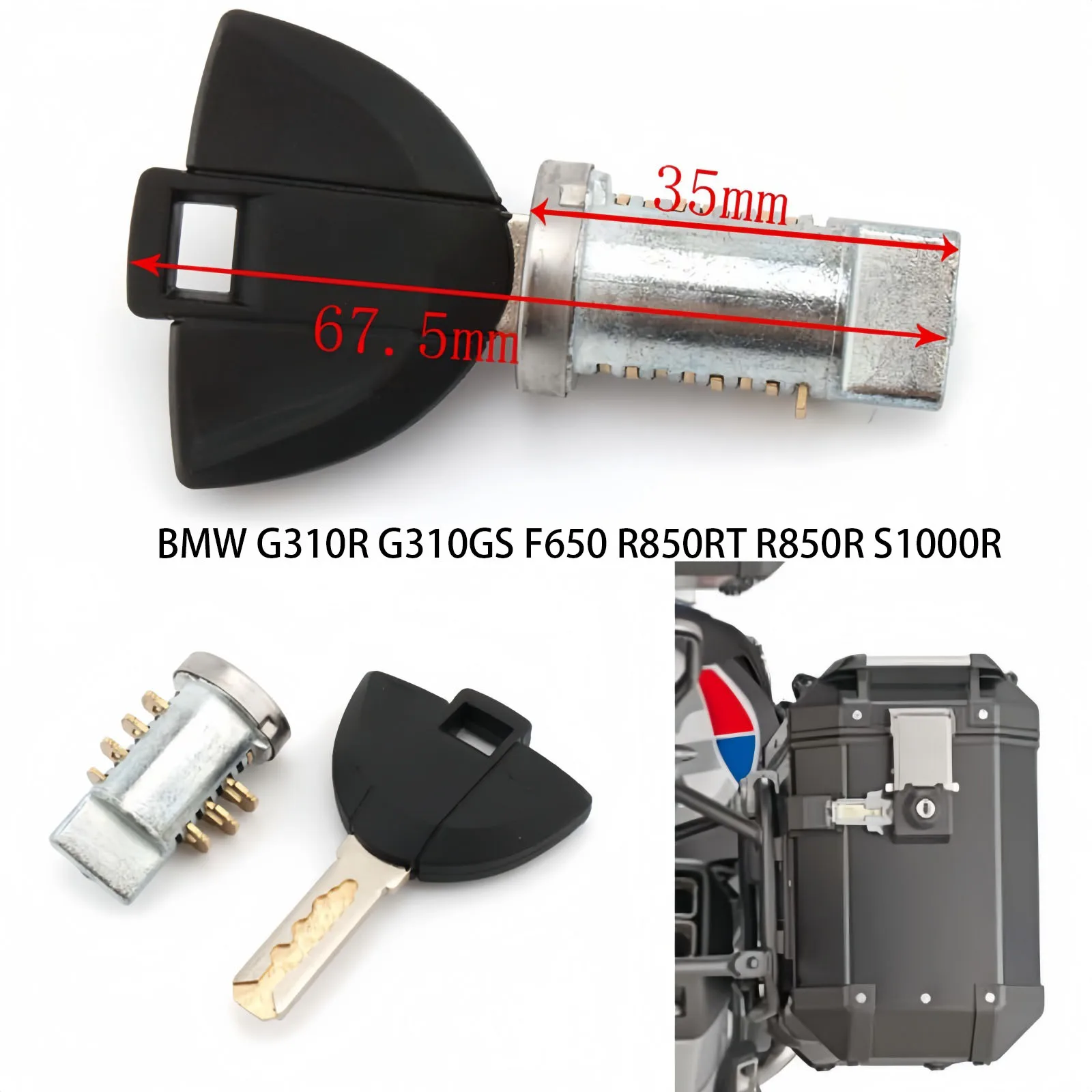 

Motorcycle Lock head Rear Passenger Seat Saddlebag Lock Side Case Key Set for BMW G310R G310GS F650 R850RT R850R S1000R