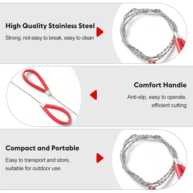 

YLS-PVC Pipe Cable Saw 6Pcs Metal Wire Saw For PVC Pipe Cutting Camping Hiking Emergency Surviva