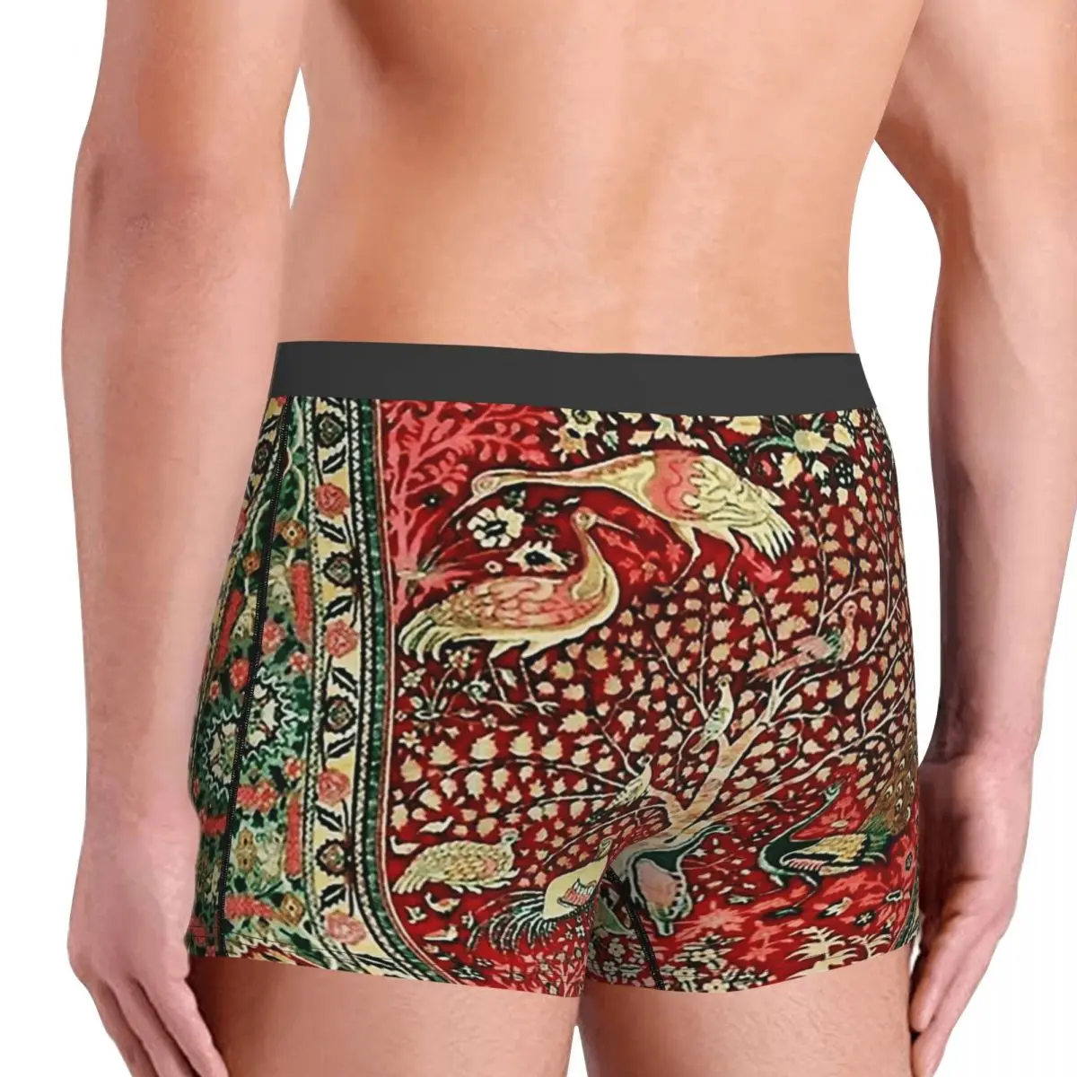 Boxer Underpants Shorts Antique Persian Rug Bird Tree Flowers Ca Panties Men's Comfortable Underwear for Homme Man Gifts