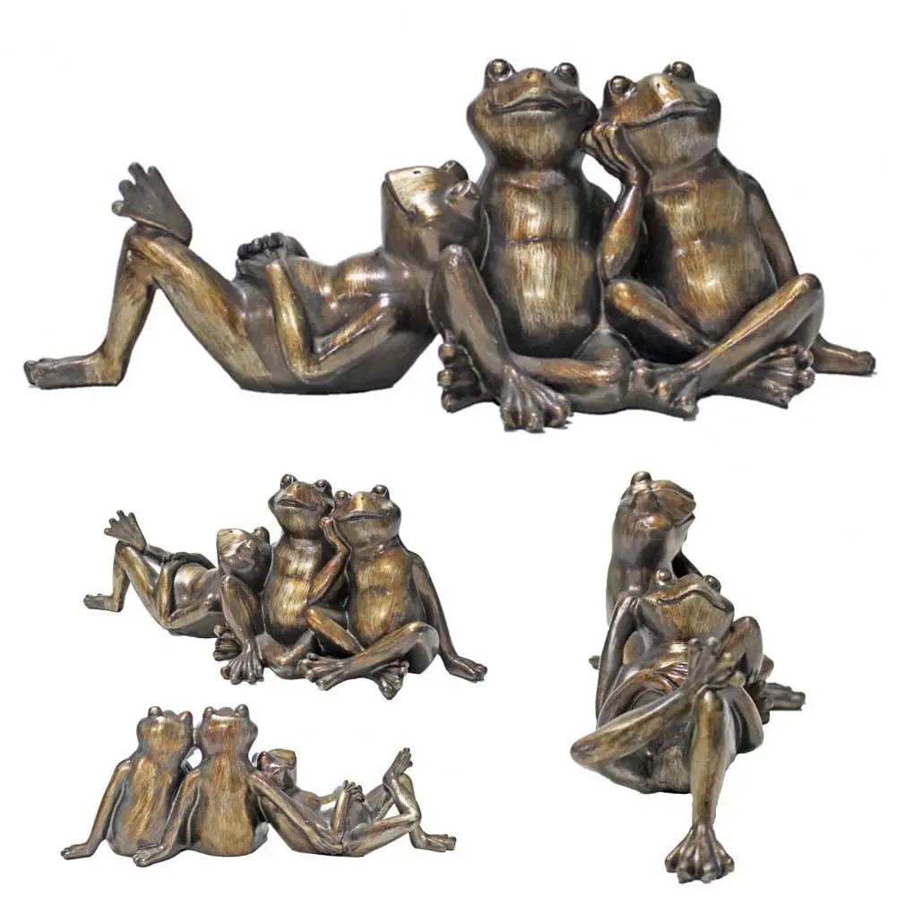

Frog Garden Decoration Retro Style Resin Frog Figurine for Indoor Outdoor Decor Kawaii Garden Decoration for Women for Courtyard