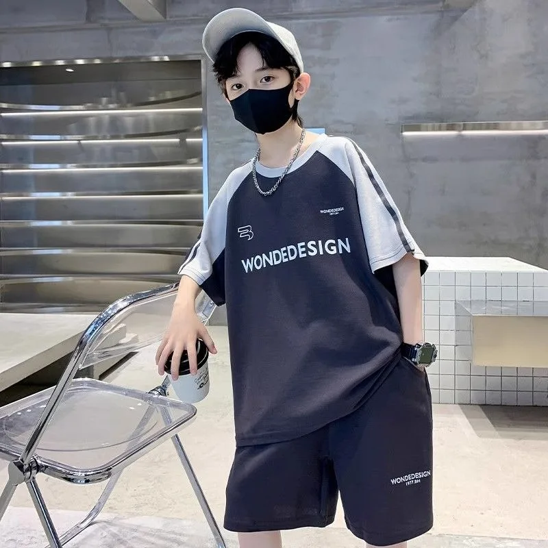 

Summer Boys Clothing Set Fashion Cool Streetwear Sports Outfit Trendy Stylish Casual Tracksuit For Big Kids Children Teen Boys