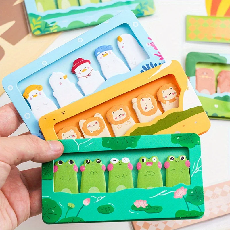 Kawaii Die-cut Animal Divider Sticky Notes, Decorative Book Page Flag Tabs for Student Planner Journal
