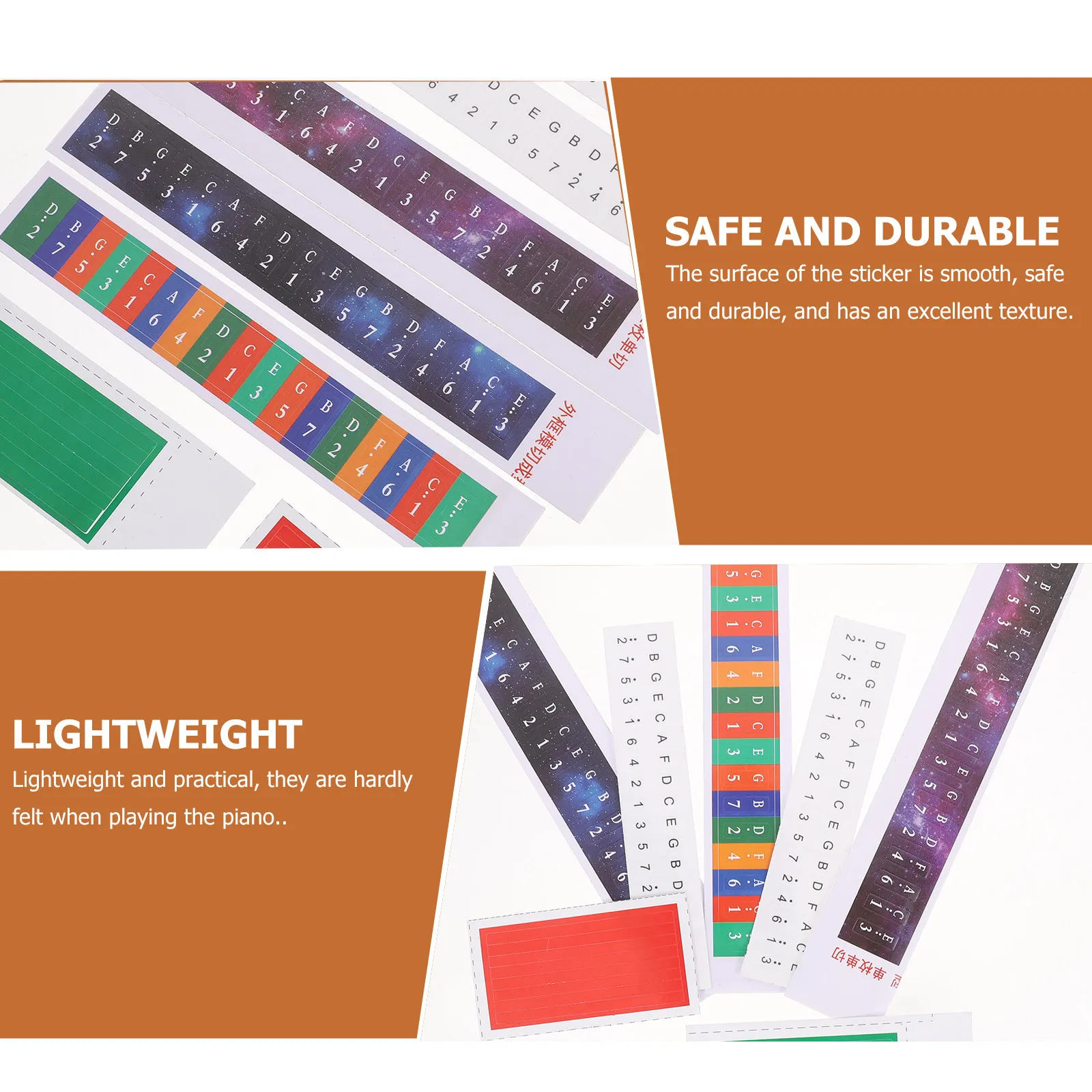 5Sets Thumb Piano Note Stickers for Kalimba Beginners Training Reminder Decals Lightweight Safe Smooth Surface Efficient