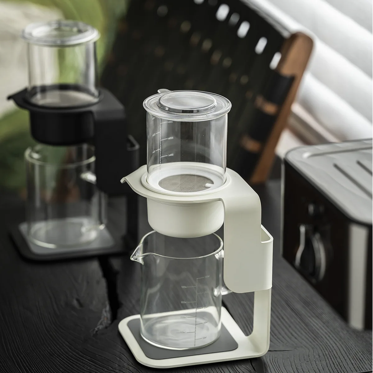 Glass Separation Tea Brewer One Hand Press Design Lightweight Vessel For Indoor Tea Brewing