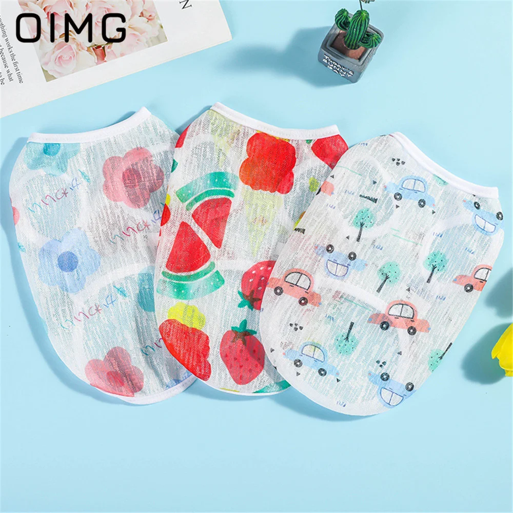 

OIMG Summer Pet Clothing Thin Tank Top Teddy Bichon Pomeranian Cats Schnauzer Dog Clothing Breathable Small Dogs Vest