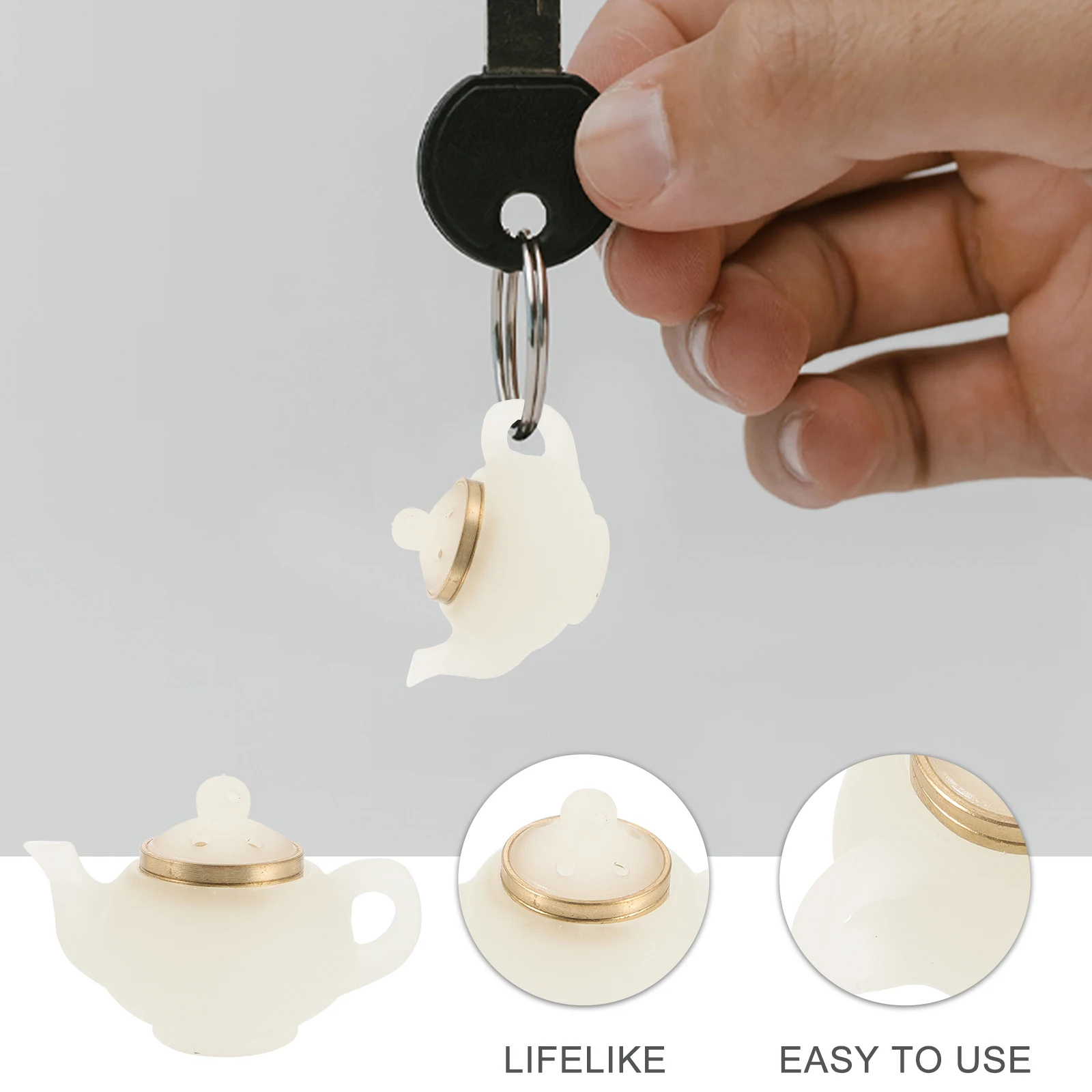 

Miniature Kettle Night Glow Stone Carving Teapot Chinese Style Decorative nament Mini Glowing Kettle Home Backpack Accessory