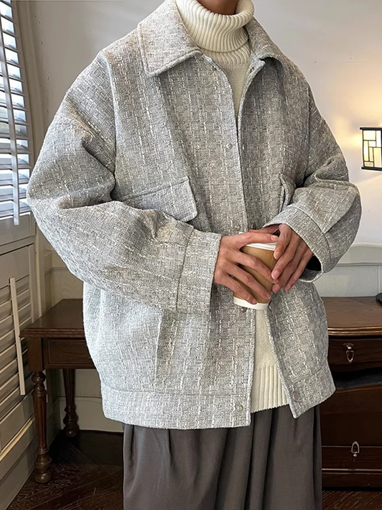 

Korean Sle Men's Spring Autumn Plaid Jaet Haome Busin Casual High End Faion Brand Youth ular Long Sve Coat