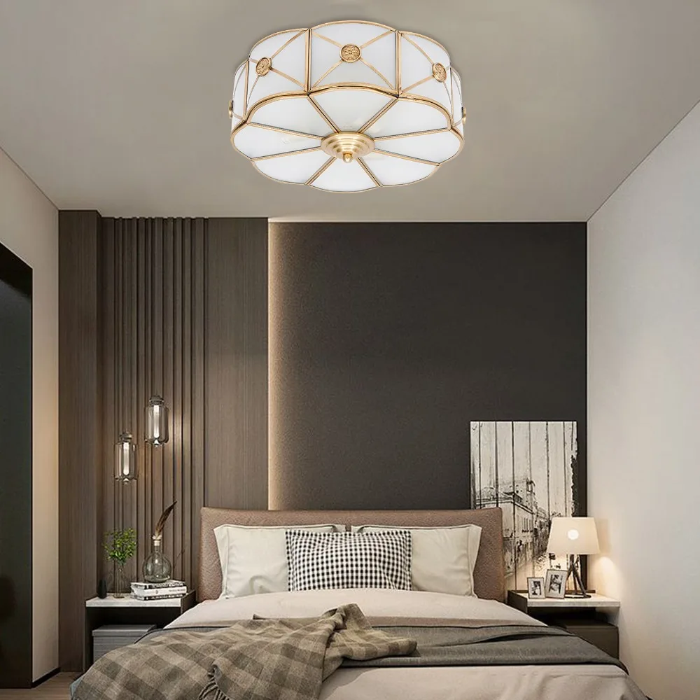 

Потолочный светильник Тиффани, светильник для скрытого монтажа, 3, абажур для барабана, винтажная люстра, потолочный светильник для спальни, прихожей