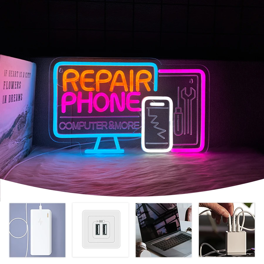 Neon-Schilder für Handy-Repara – Electronics Repair Shops Bewertung und Preis