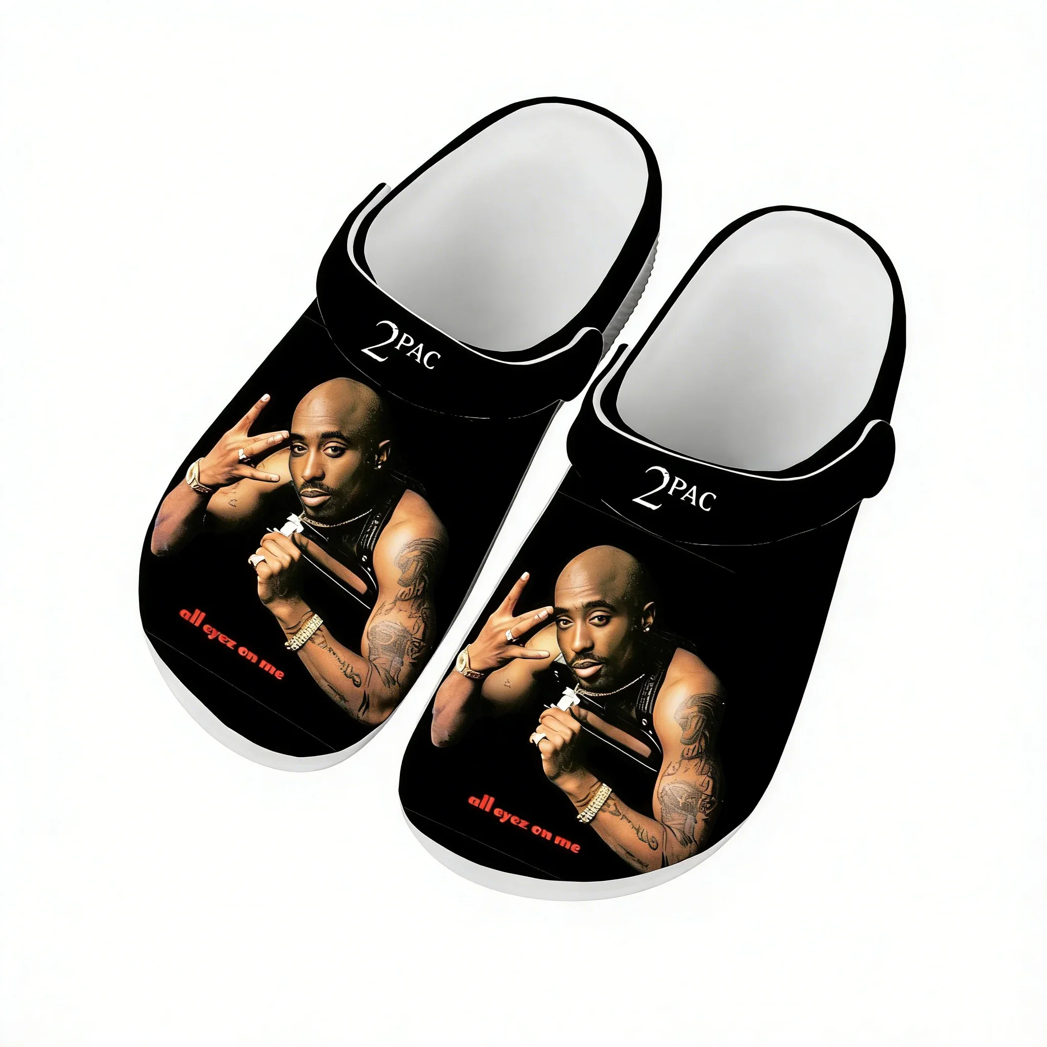 

2Pac Tupac All Eyez on Me Sandals Mens Women Youth Boy Girl Water Shoes Home Garden Clogs Custom Made Breathable Hole Slippers