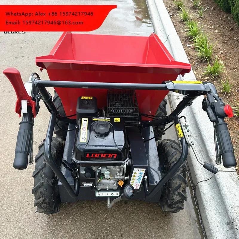 4 Stroke Wheels Mini Truck 4x4 Small Dumper 500KG Gas Motor Power Wheelbarrow Barrow