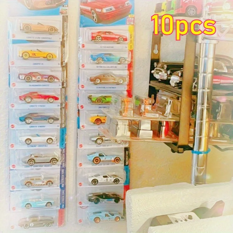 10 stücke Wand-Montiert Druckguss Auto Vitrine Organizer Platzsparende Garage Transparent Blase Wrap Fächer Spielzeug Lagerung rack – Detail 3