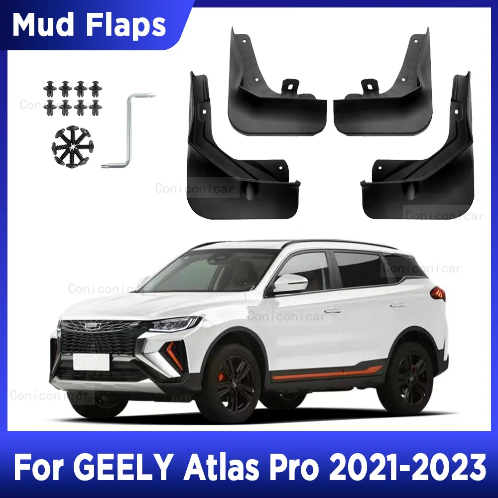 

For GEELY Atlas Pro 2021 2022 2023 4PCS Mud Flaps Splash Guard Mudguards MudFlaps Front Rear Fender Auto Styline Car Accessories