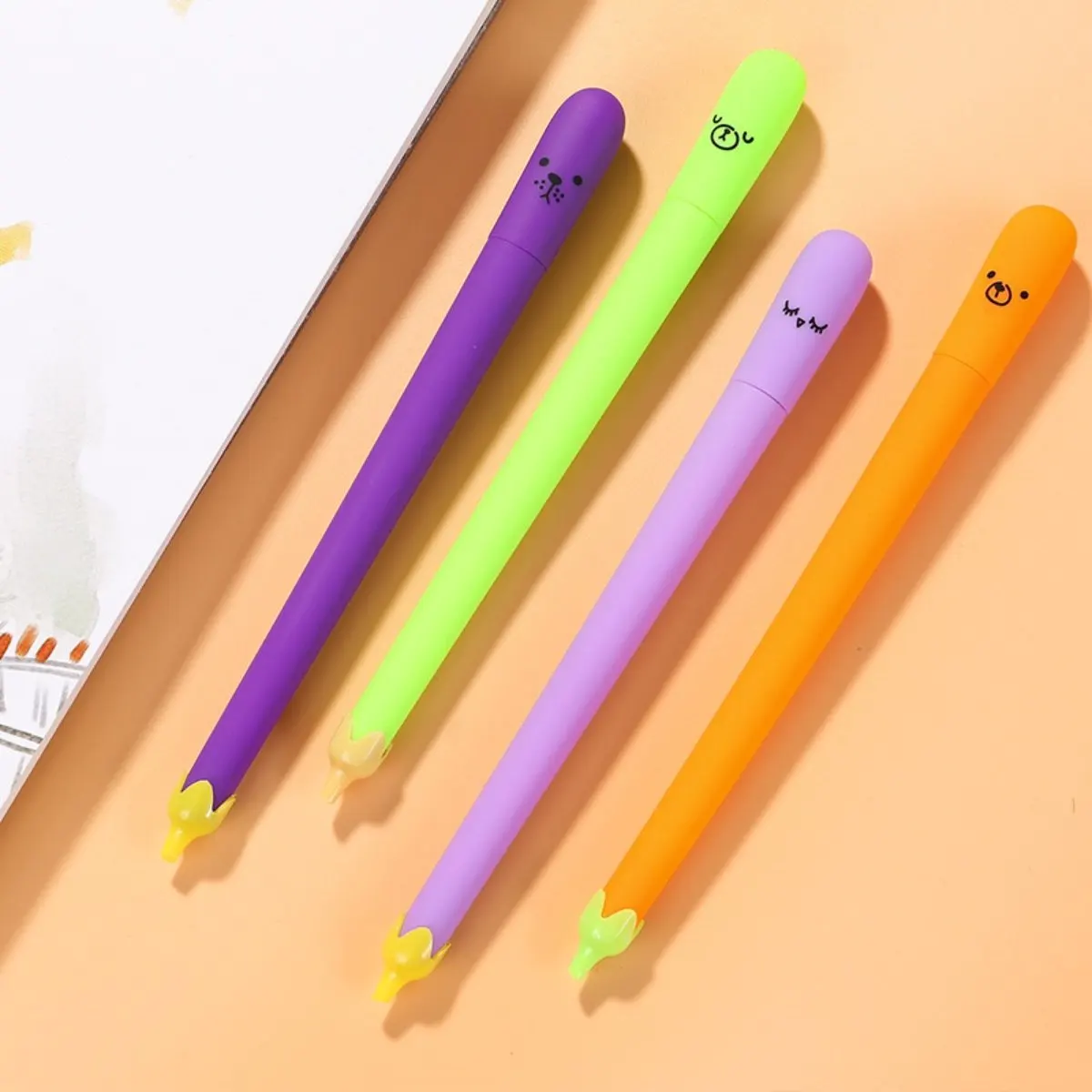 Super Cute Fresh Expression Eggplant Creative Vegetables Gel Pen Students' Supplies Stationery