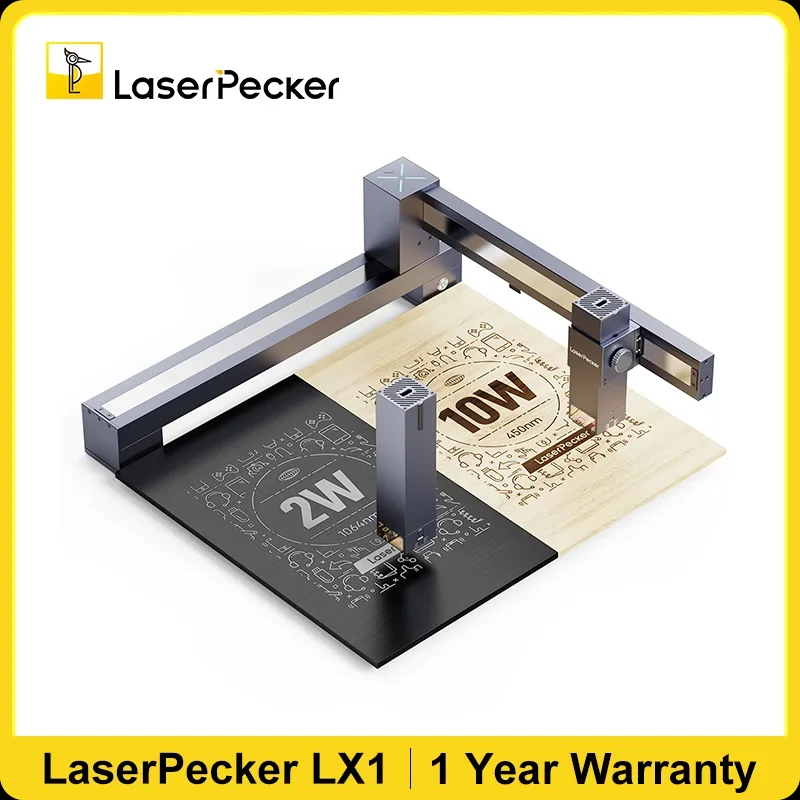 LaserPecker Laser Engraver CNC Machine Foldable Multi-Functional Laser Cutter Engraving Wood Leather Paper Glass Metal LX1