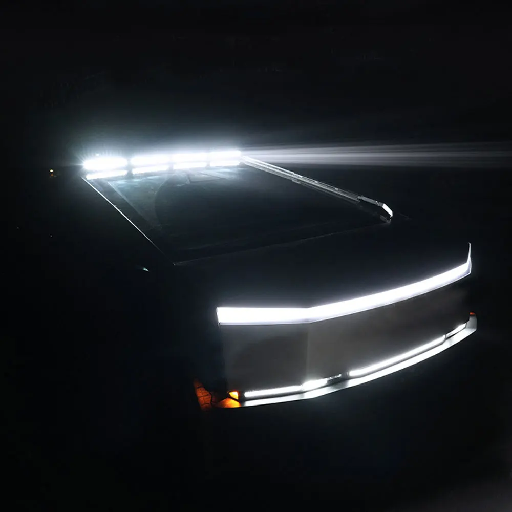 Top Roof LED Light Cap with Daytime Running Lights (DRL) Compatible with 2024 2025 2026 Tesla cybertruck