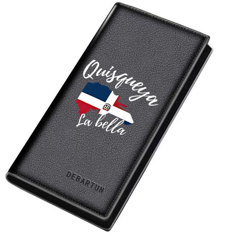 Quisqueya,the beautiful country shape. Men's Long Wallets Business Stylish Printing Design Casual Use Christmas Valentine's Fath