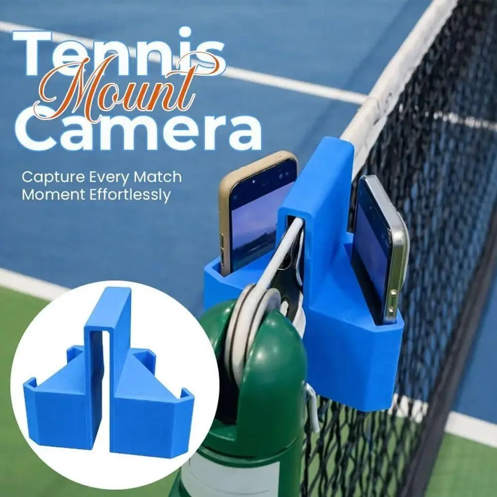 

New Padel Tennis Camera Mount Hanging Dual Perspective Tennis Net Phone Stand Tennis Recording Mount Camera Mount for Pickleball
