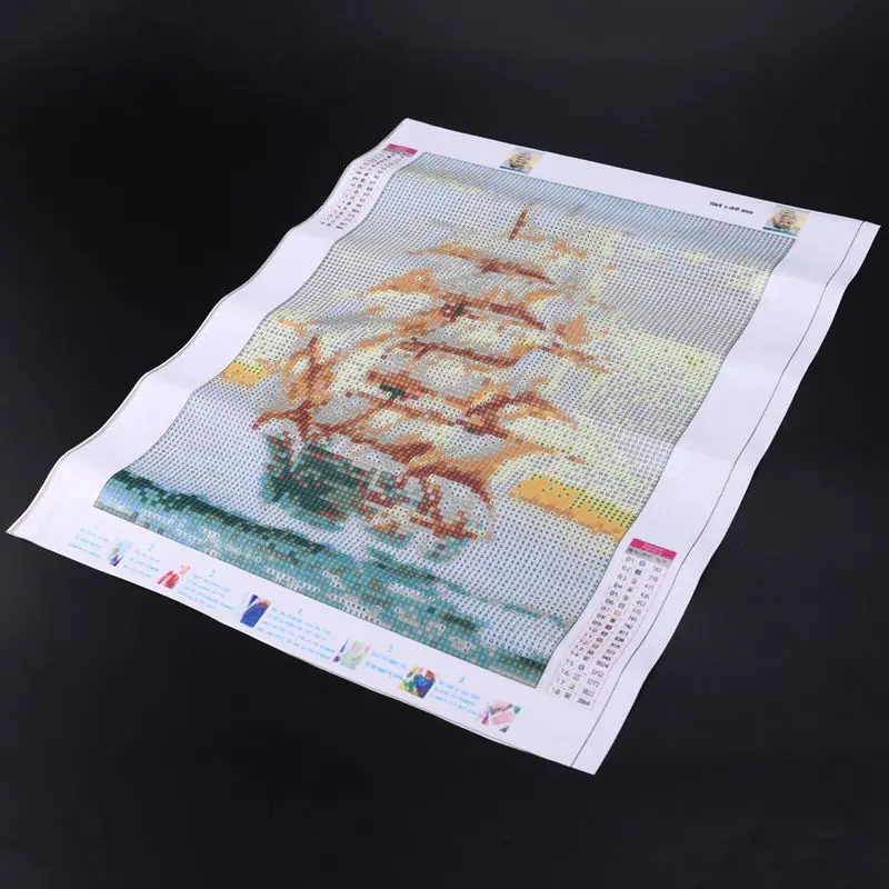 5D Diamond Embroidery Boat Landscape Handmade Diamond Painting Landscape Needlework Cross Stitch Home Decoration