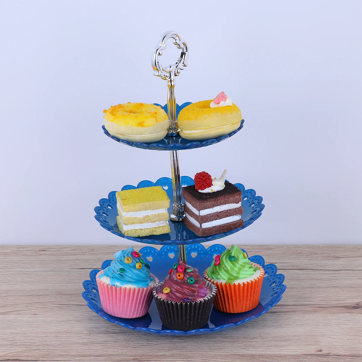 

Cake Stand Fruit Plates Dessert Display Stands 3-tires Rack for Wedding European Style