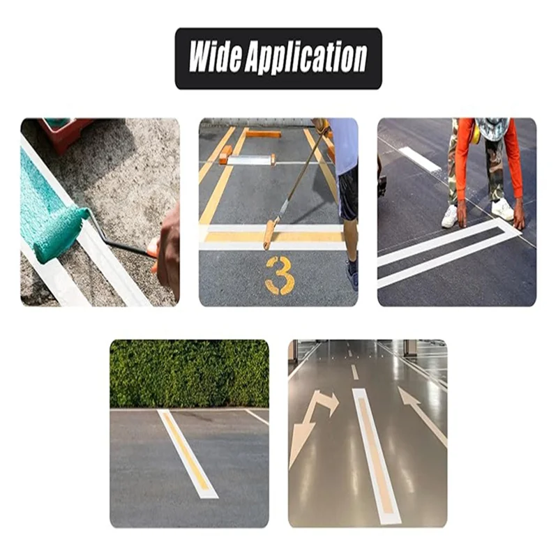 استنسل خط موقف السيارات بقوة، 12 × 92.5 بوصة، استنسل خط مستقيم قابل للطي، استنسل الرصيف لكبح مواقف السيارات الأسفلت #4