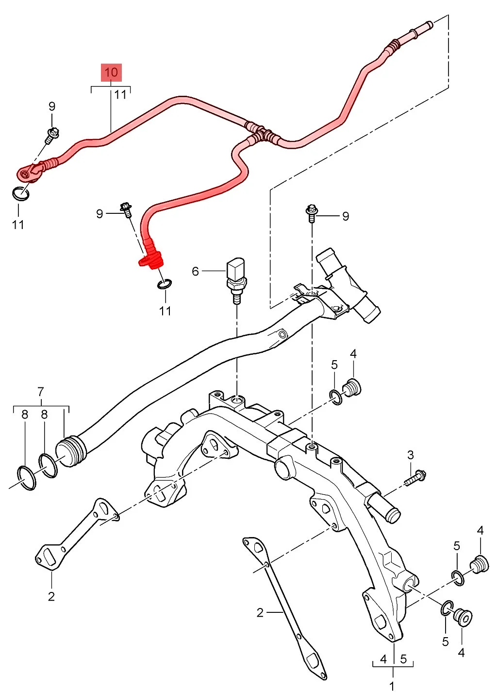 94810602603 94810602604 escape-pipe Radiator Hose  for Porsche Cayenne 9PA1