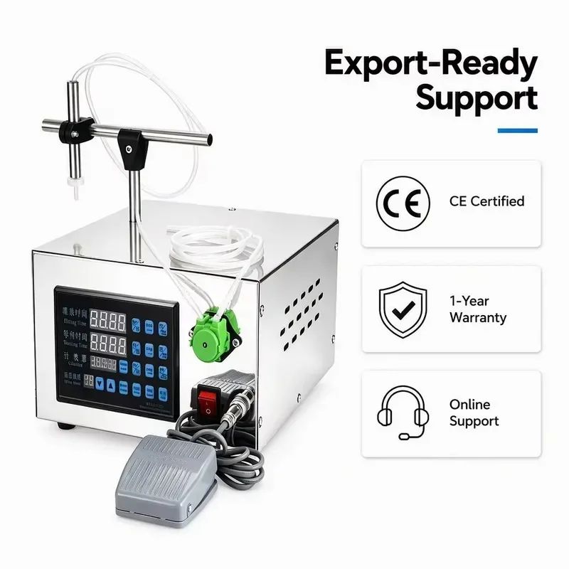 Small Peristaltic Pump Digital Control Liquid Filling Machine Desktop Quantitative Pump Pouring Essential Oils Filling