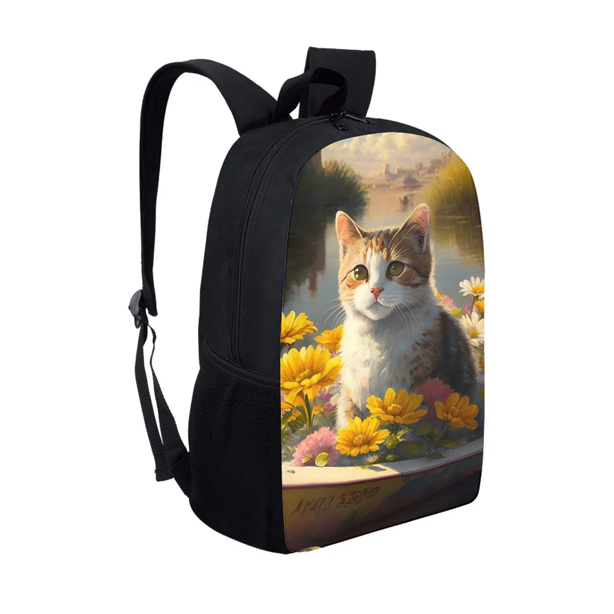 Mochilas escolares con estampado 3D de gato bonito para niños y niñas, morral escolar para adolescentes, material escolar para estudiantes, regalo