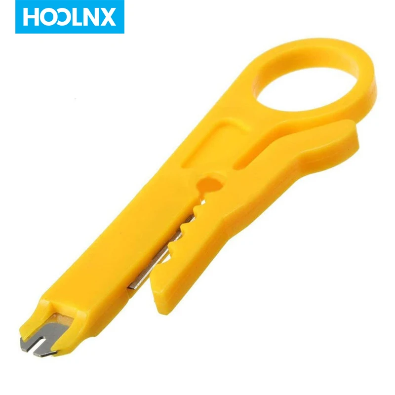 HOOLNX 3 PCS Mini Portable Wire Stripper Cutter Impact Punch Down Tool 110 Blade For Network Wire Cable