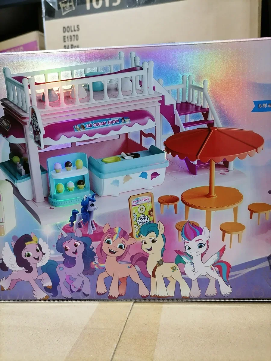 Hasbro My Little Pony Ice Cream House Assembled Model Toy Collection Action Figure Girl Boys Play House Kids Birthday Gifts