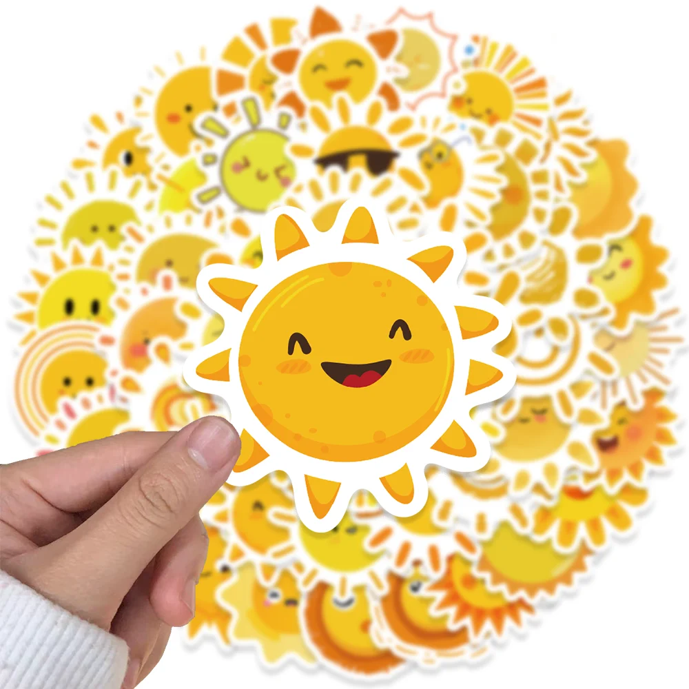 50Pcs Cartoon Sunshine Ins Wind Cute Trendy Stickers Laptop Phone Case Helmet Luggage Creative Decoration Diy Waterproof Sticker