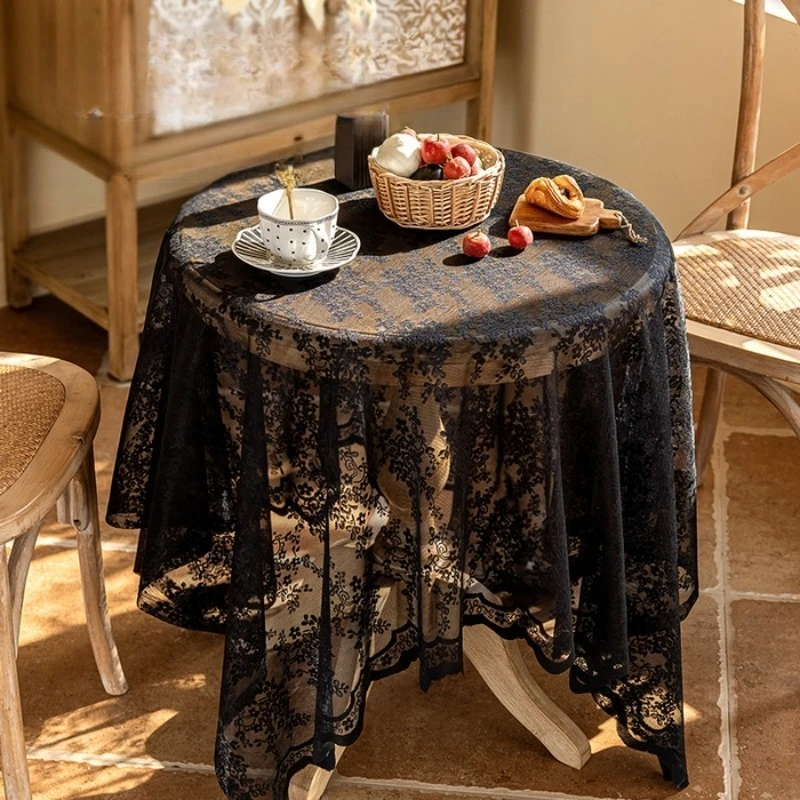French Tea Table Cloth Lace Decoration Tv Cabinet Cover Cloth Bucket Cabinet Shoe Cover Cloth Mesh Tablecloth