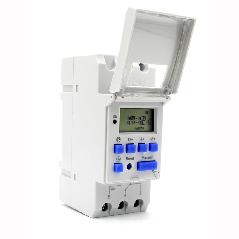 Weekly 7 Days LCD Programmable Digital Time Switch Relay Timing Control MT15 AC 220V 240V 50/60Hz 12V 16A Din Rail Mount Timer