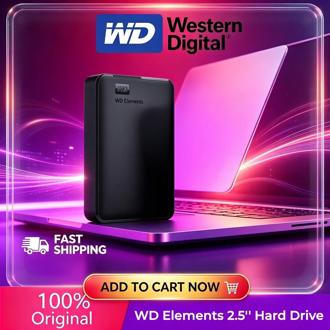 WD Western Digital Large-capacity Mechanical Mobile Hard Disk USB3.0 Fast Transfer 2.5" External HDD 1TB 2TB 4TB 5TB 6TB