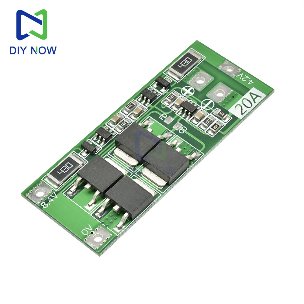 2S BMS-Platine 18650 Lithium-Batterie-Schutzplatine 20 A 8,4 ~ 9 V Batterieschutzplatine Standardversion/ausgeglichenene Version
