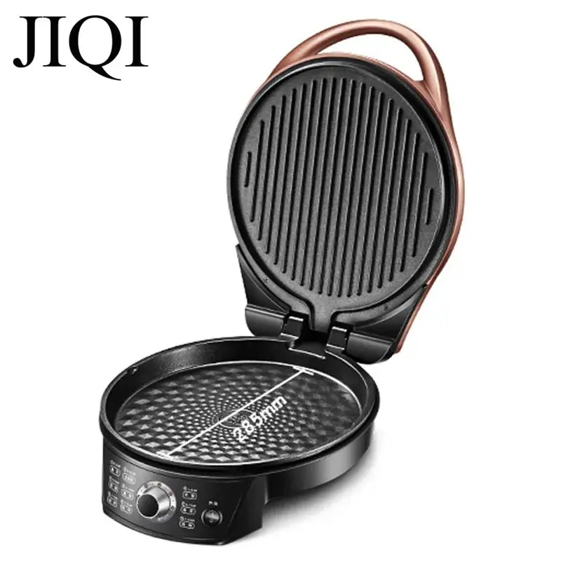 DMWD Domestico Doppio Lato Riscaldamento Elettrico Padella Elettrica 220V Crepe Pancake Maker Automatico Pizza Pie Macchina BARBECUE Strumento di Frittura Pan