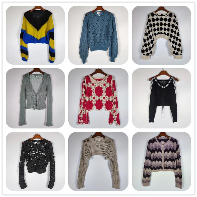 

Винтажный длинный свековый вязаный свитер ort Faion, вязаный крючком ручной работы, нерегулярный апей, круглый, обычный, тонкий