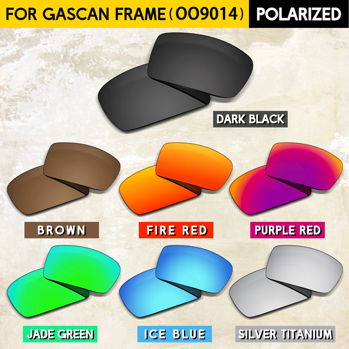 

Fit for Oakley Gascan OO9014 60mm Frame Lenses Replacement for Oakley OO9014 Gascan 60mm Sunglasses
