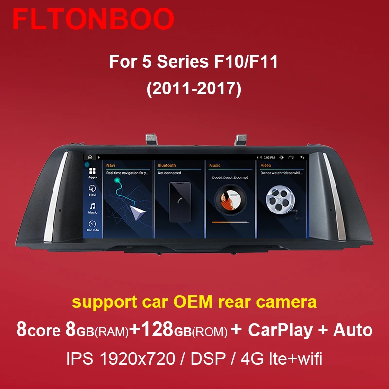 FLTONBOO 8 core 1920X720 DSP IPS Android Car GPS Navigation radio Multimedia player for BMW 5 Series F10 F11 Original CIC NBT