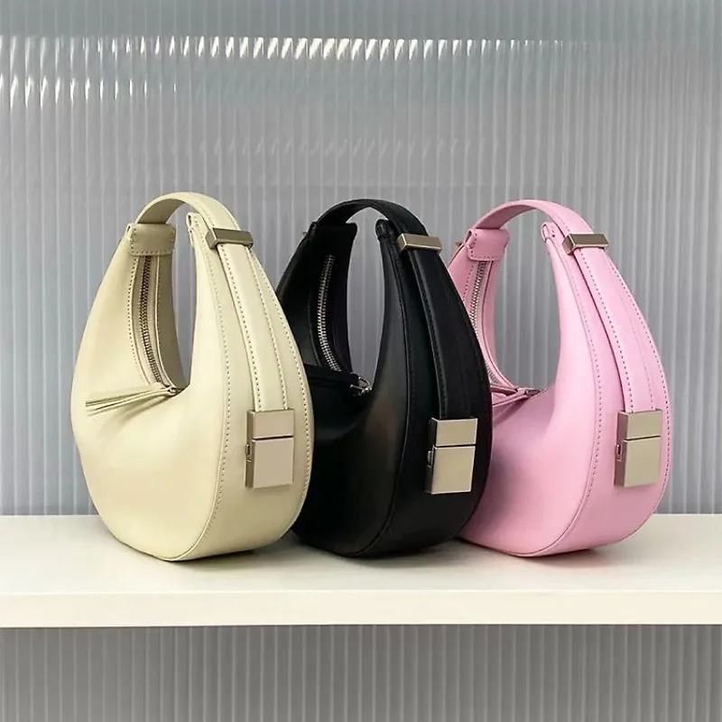 Personalized All-match Crescent Shape Dermis Underarm Bags Zip Korea Minority Casual Handbags New Fashion Armpit Shoulder Bag