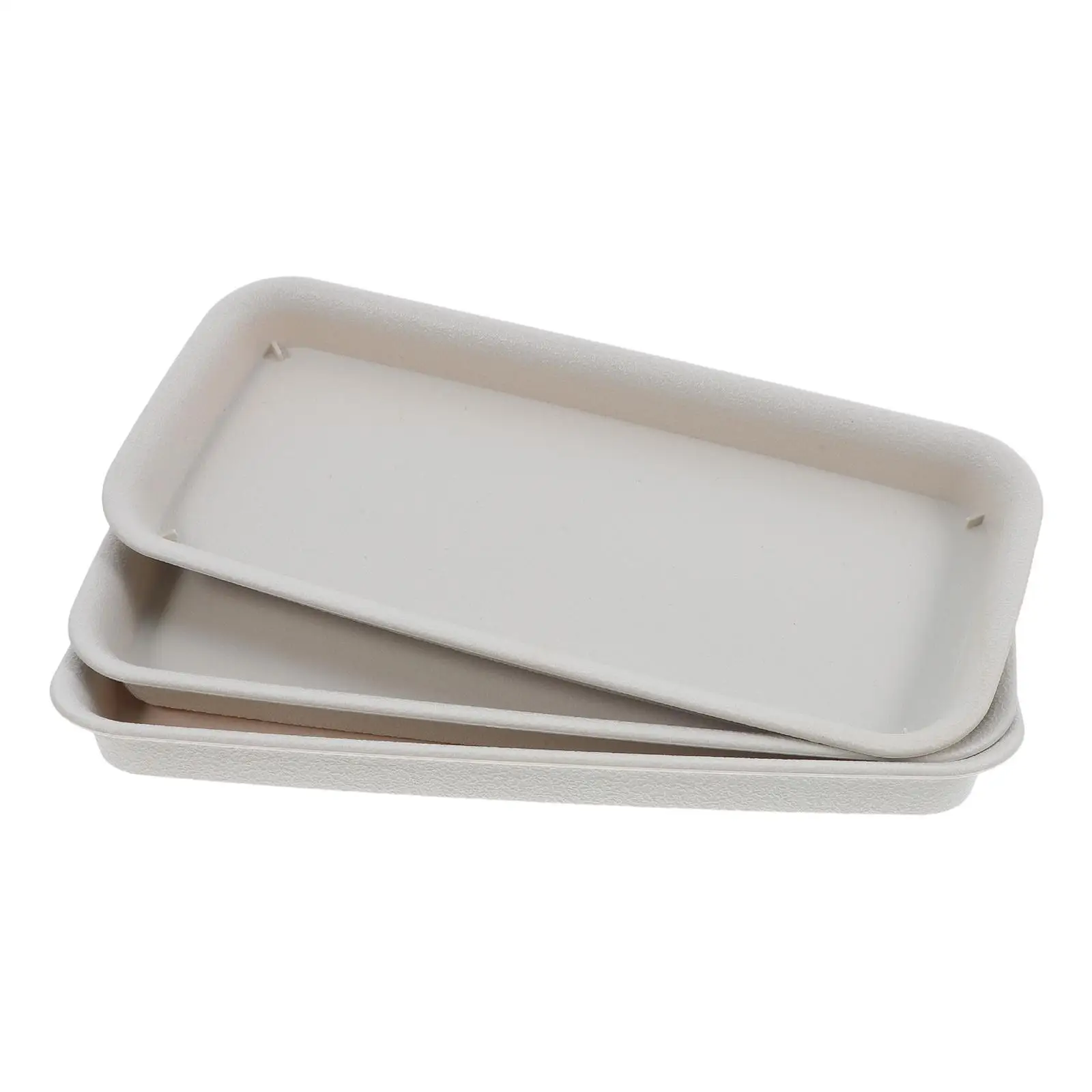 

3 Pcs Rectangular Plastic Flower Pot Trays for Plants Water Collection Drip Saucer Planter Humidity