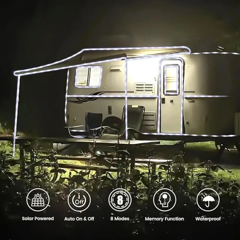 50/100/200 LED Solar Rope Light Outdoor Solar String Light Waterproof Camping Fence Courtyard Garden External Decoration